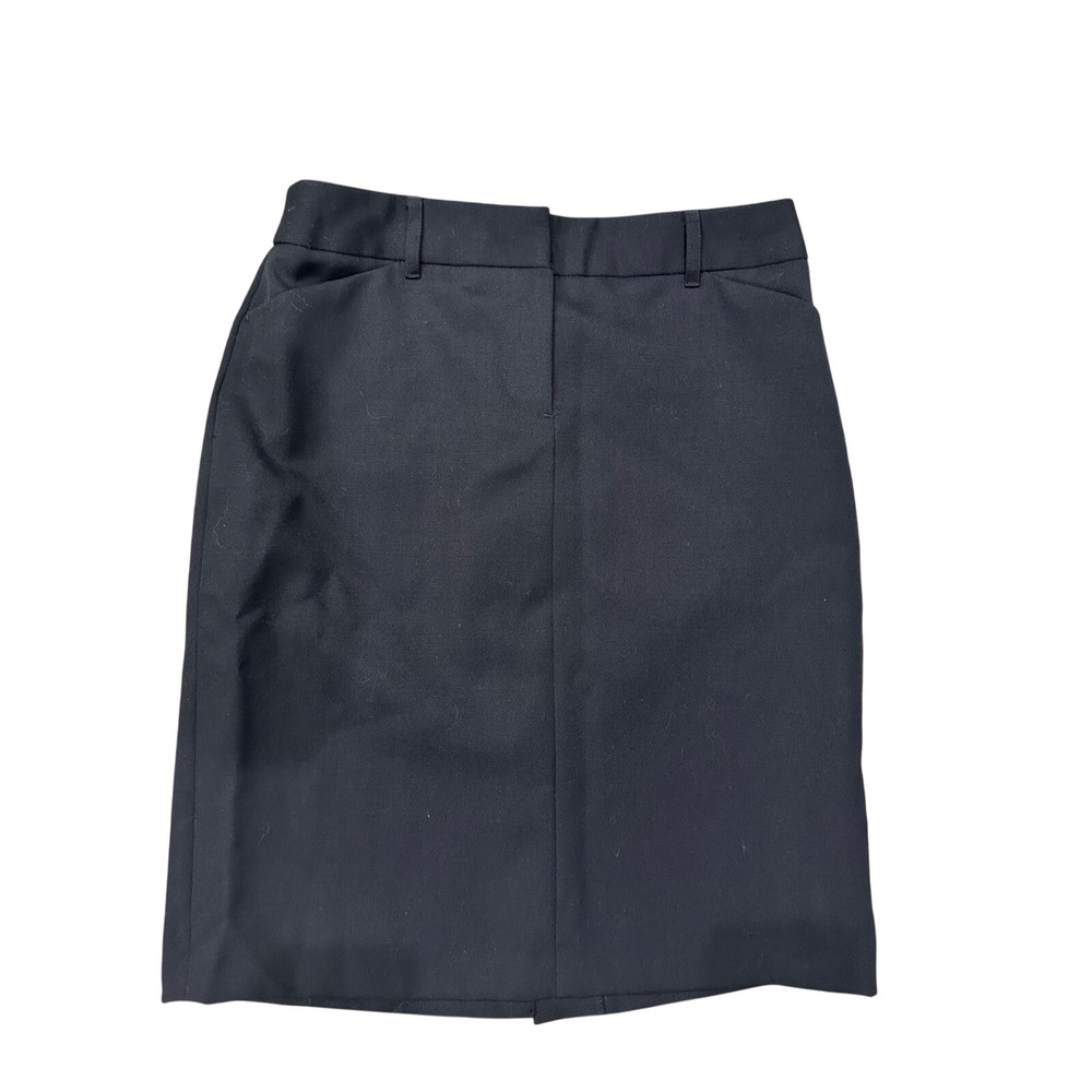J. Crew Black‎ Wool Blend Pencil Skirt Size 2 Professional Office